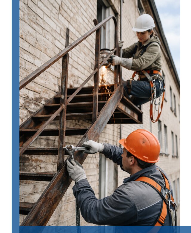 Ремонт и восстановление пожарных лестниц с выездом в Осинниках