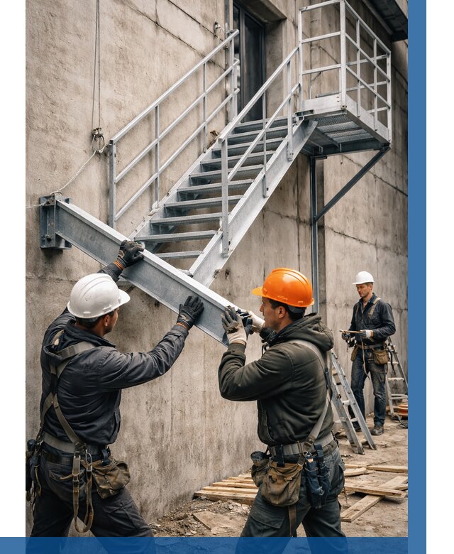 Монтаж металлических лестниц в Осинниках от 15377 р. | ВЫСОТНИК-Снн