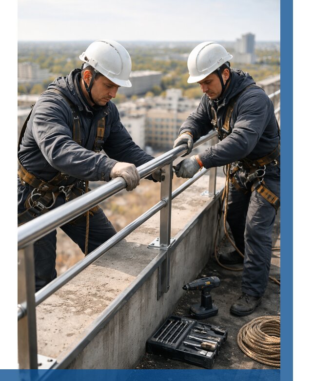 Монтаж перил на высоте в Осинниках от 2563 р. | ВЫСОТНИК-Снн