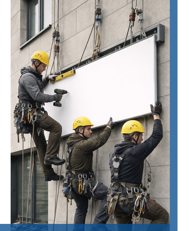 Монтаж рекламной вывески в Осинниках от 8201 р. | ВЫСОТНИК-Снн