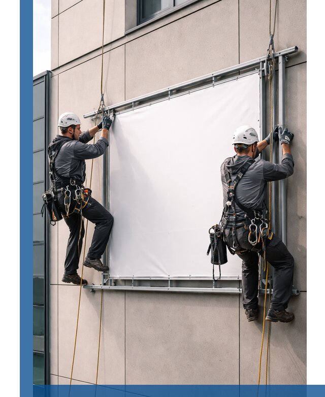 Монтаж наружной рекламной вывески в Осинниках под ключ