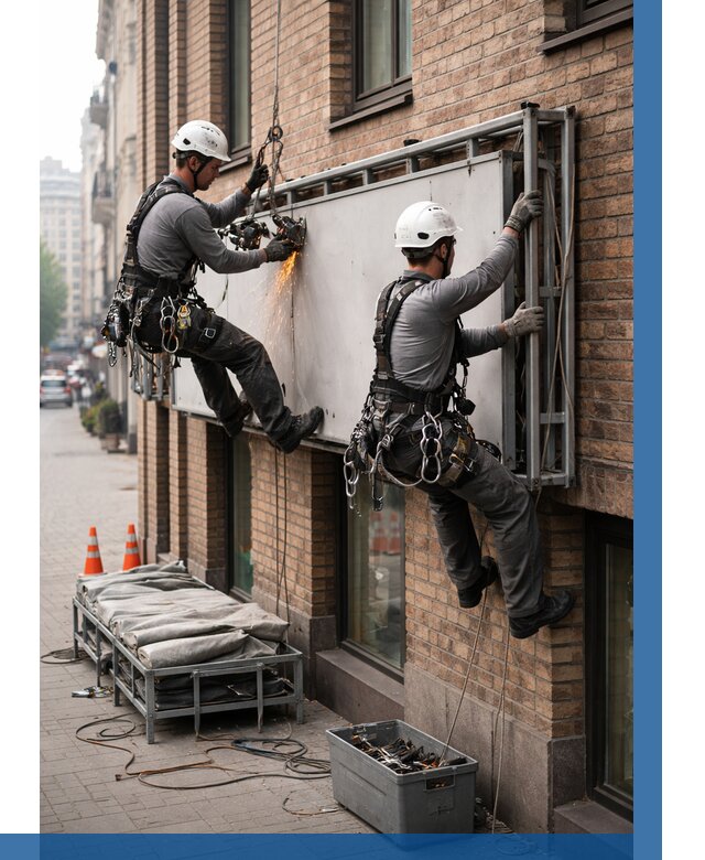 Демонтаж рекламной вывески в Осинниках от 6663 р. | ВЫСОТНИК-Снн