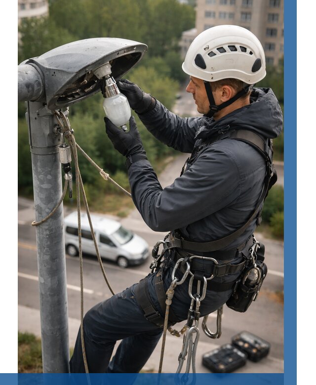 Замена ламп на высоте в Осинниках от 2563 р. | ВЫСОТНИК-Снн