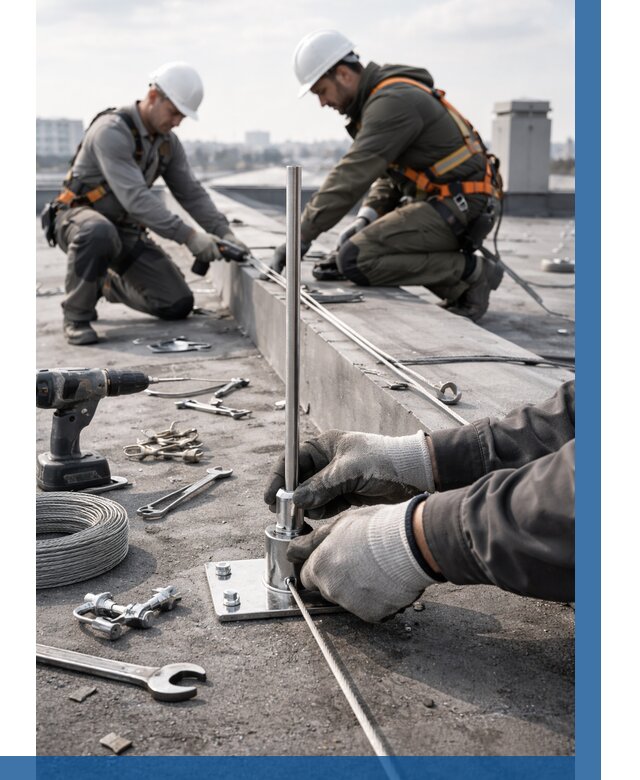 Монтаж молниезащиты на кровле в Осинниках цена от 25628 р. | ВЫСОТНИК-Снн