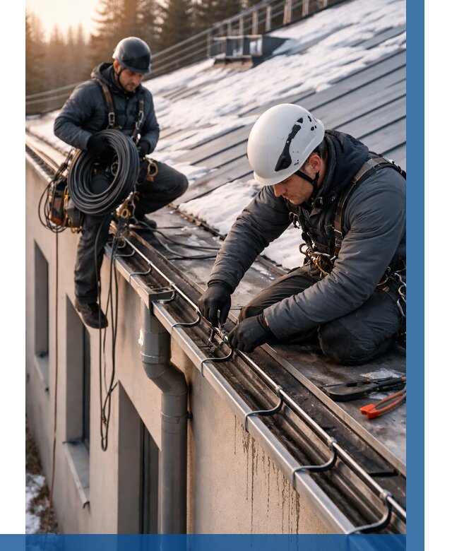 Монтаж греющего кабеля на кровле в Осинниках от 461 р. | ВЫСОТНИК-Снн
