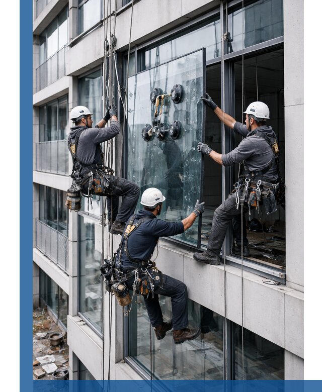 Фасадное остекление и монтаж витражей зданий в Осинниках под ключ