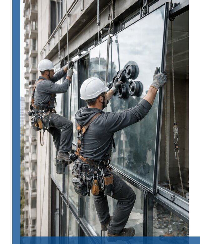 Витражное остекление фасадов и лоджий в Осинниках под ключ