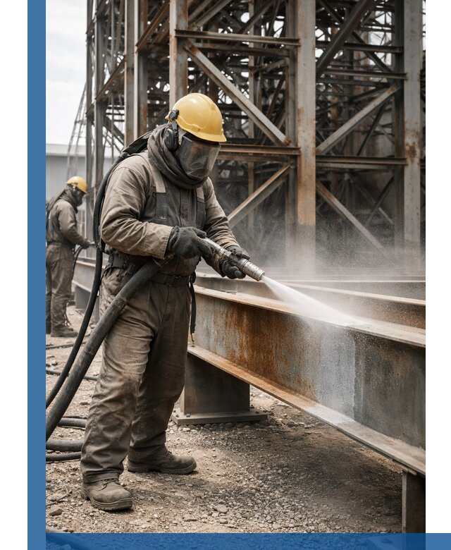 Пескоструйная очистка металлоконструкций в Осинниках промышленная