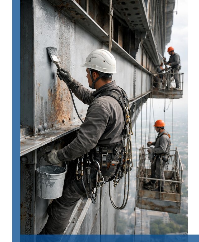 Покраска металлоконструкций на высоте в Осинниках профессионально