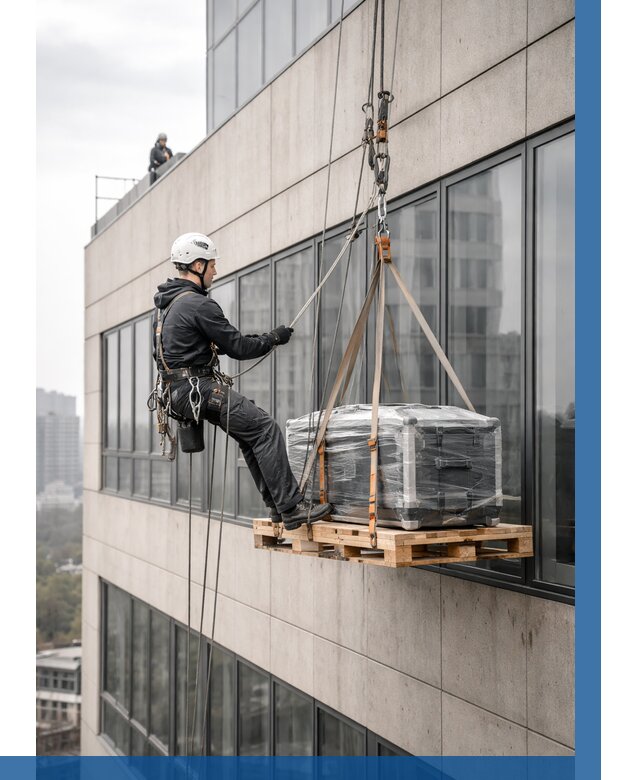 Спуск груза по фасаду в Осинниках от 3588 р. | ВЫСОТНИК-Снн