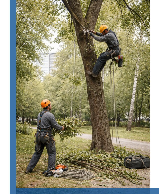 Санитарная обрезка деревьев в Осинниках, профессионально и безопасно