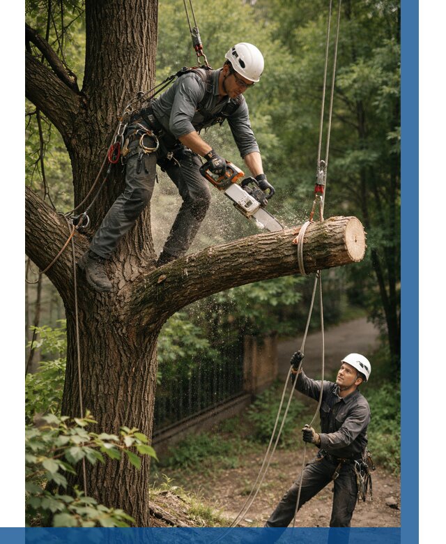Спил деревьев альпинистами в Осинниках от 8201 р. | ВЫСОТНИК-Снн