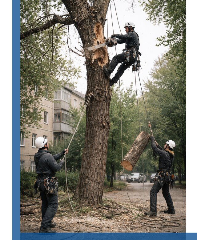 Срочное удаление аварийных деревьев в Осинниках с гарантией безопасности