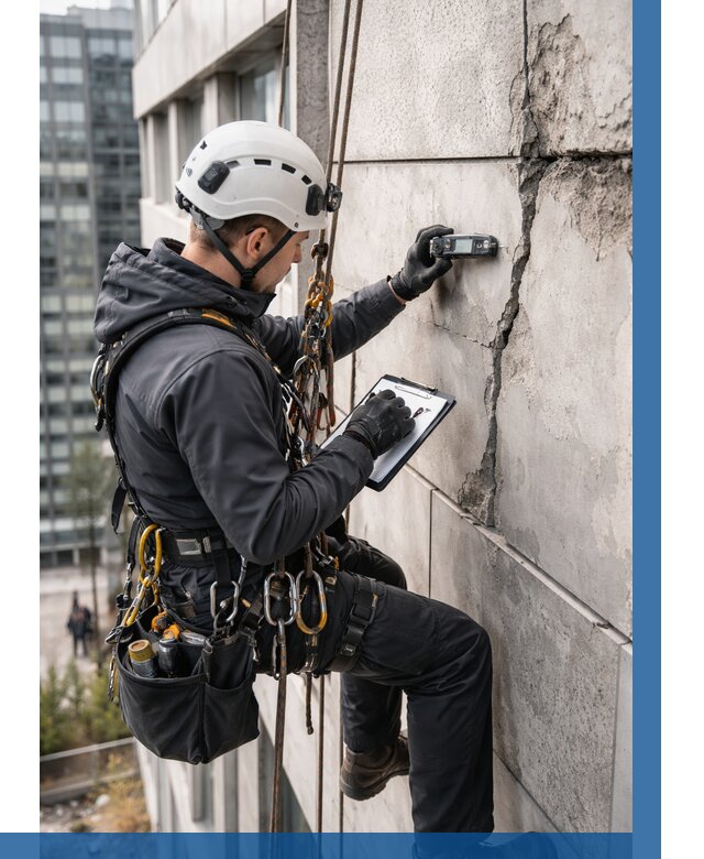 Обследование фасада альпинистами в Осинниках от 123 р. | ВЫСОТНИК-Снн