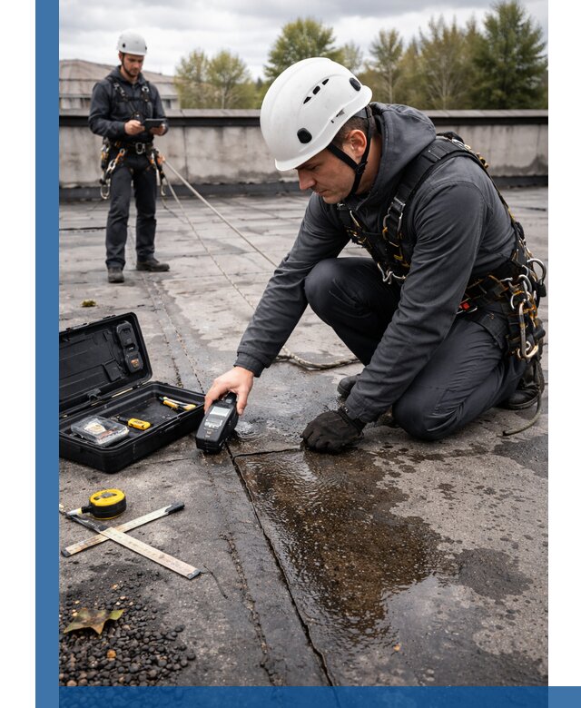 Обследование кровли на протечки и выявление дефектов в Осинниках