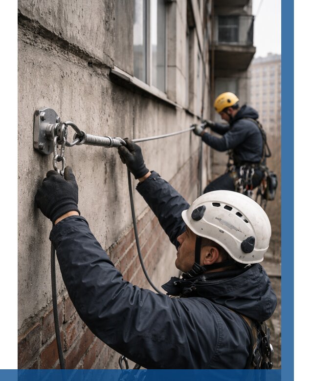 Монтаж анкерных линий в Осинниках от 3075 р. | ВЫСОТНИК-Снн