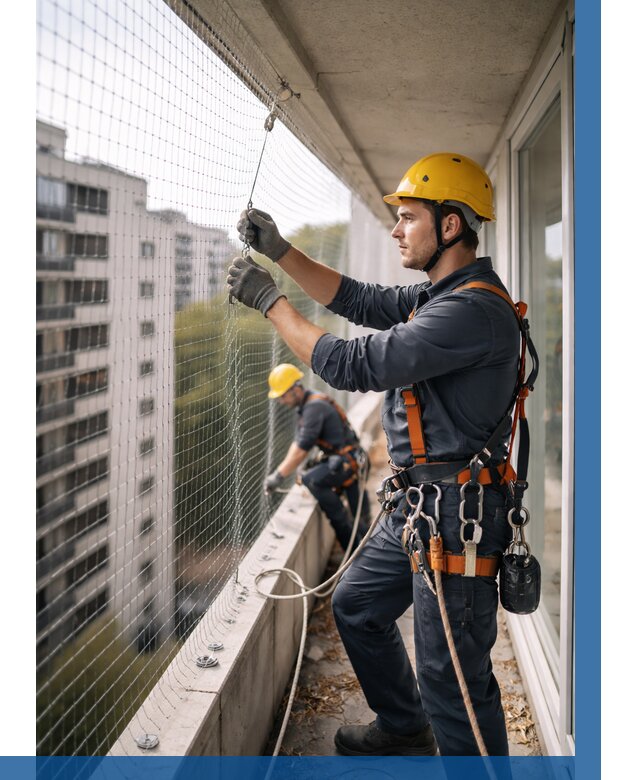 Монтаж сетки от птиц в Осинниках от 4613 р. | ВЫСОТНИК-Снн