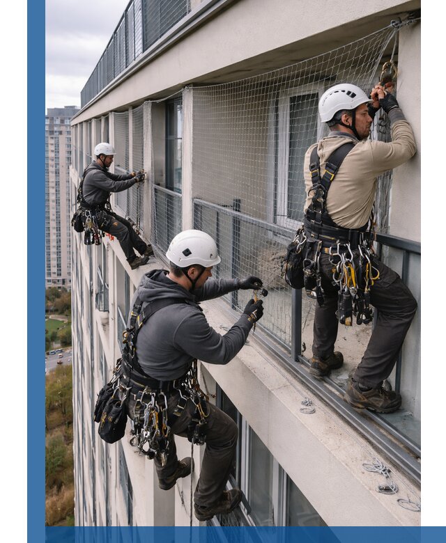 Профессиональный монтаж защитной сетки от птиц в Осинниках